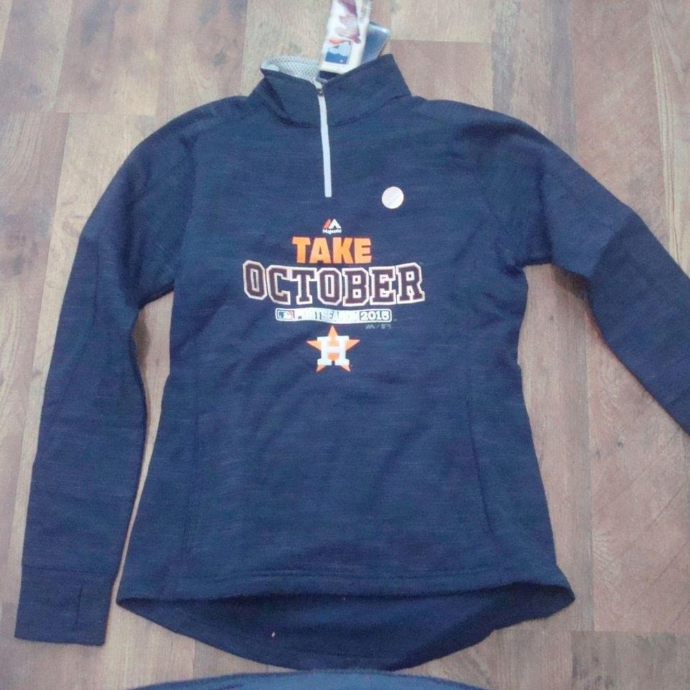 HOUSTON ASTROS JACKET WOMENS SMALL WARMUP JACKET SHIRT VINTAGE Y2K 00S L7
